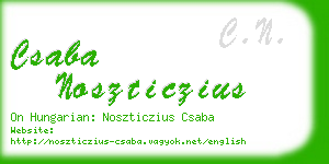 csaba noszticzius business card